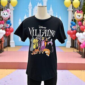 Disney Villains Graphic Tee Vintage Style Y2K Black T Shirt Unisex Cartoon L‎